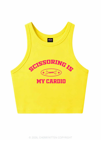Scissoring Is My Cardio Pride Y2K Crop Tank Top Cherrykitten