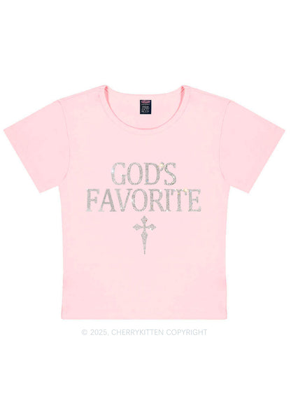 Rhinestone Gods Favorite Y2K Baby Tee Cherrykitten