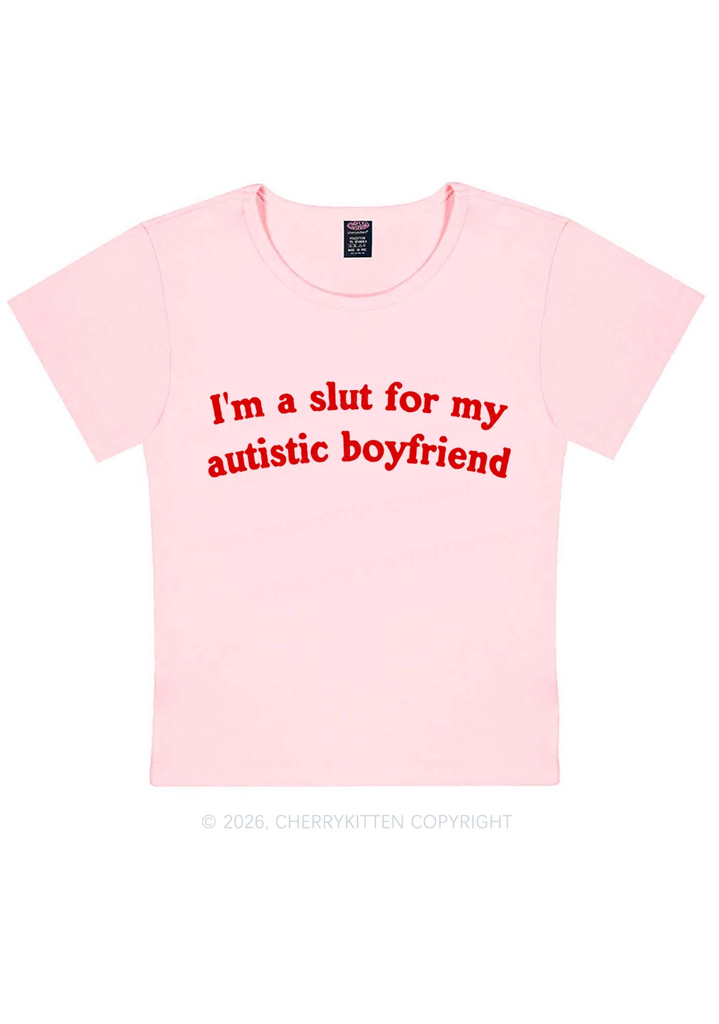 Slxt For My Autistic BF Y2K Baby Tee Cherrykitten