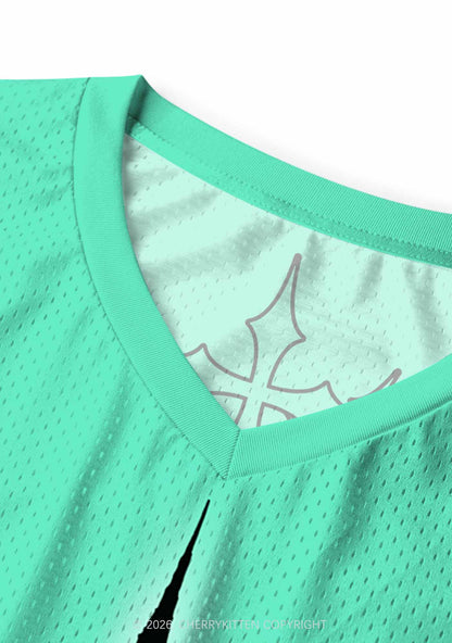 Mint Green Gothic Faggot Pride Y2K Sport Jersey Tank Cherrykitten