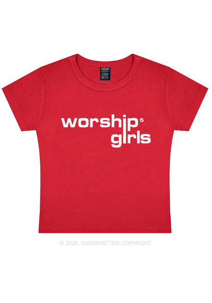 Worship Girls Pride Y2K Baby Tee Cherrykitten
