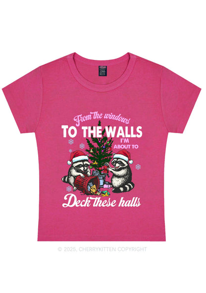 Christmas To The Walls Y2K Baby Tee Cherrykitten