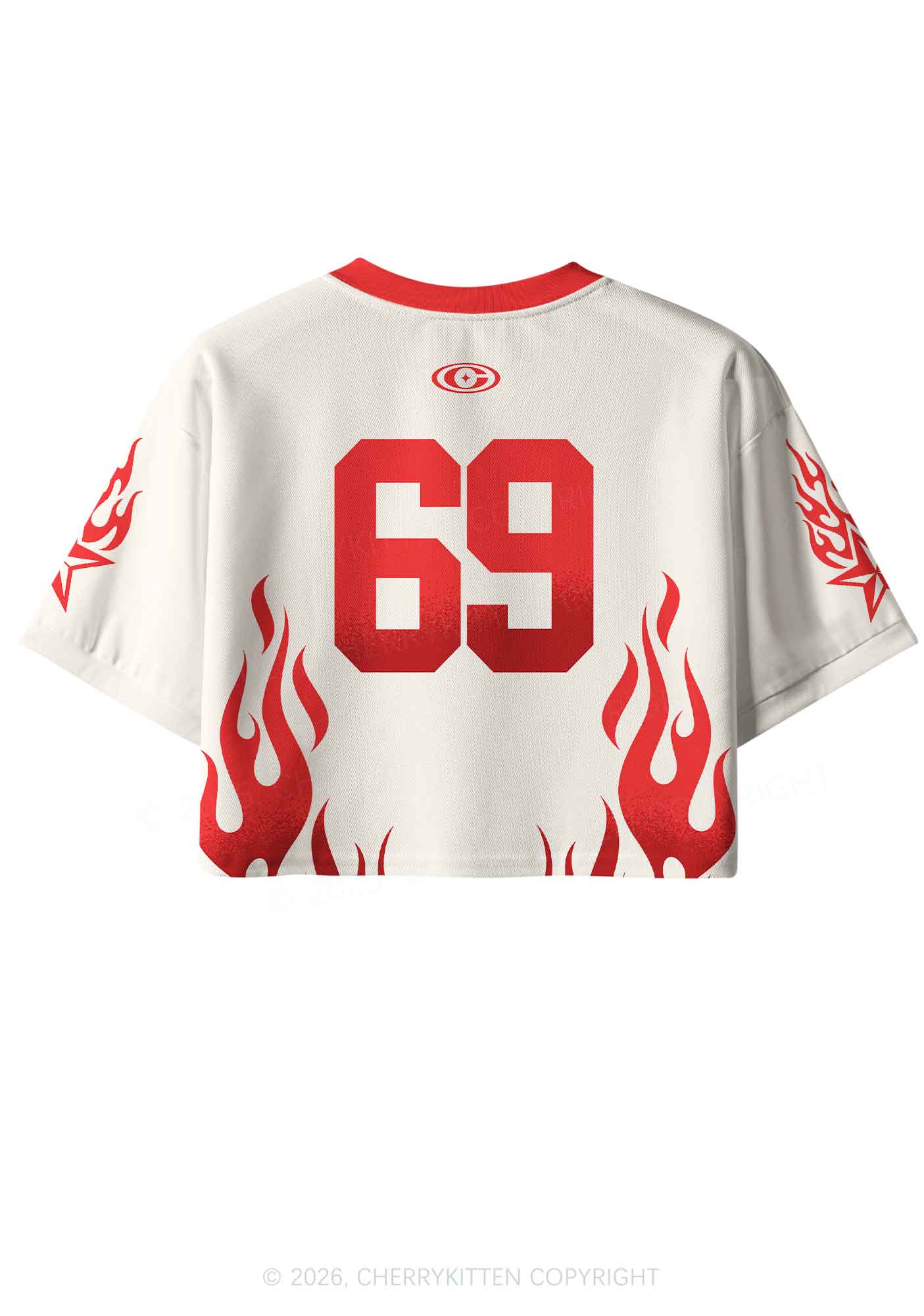 Creamy White Custom GF BF Photo Y2K Crop Sport Jersey Shirts Cherrykitten