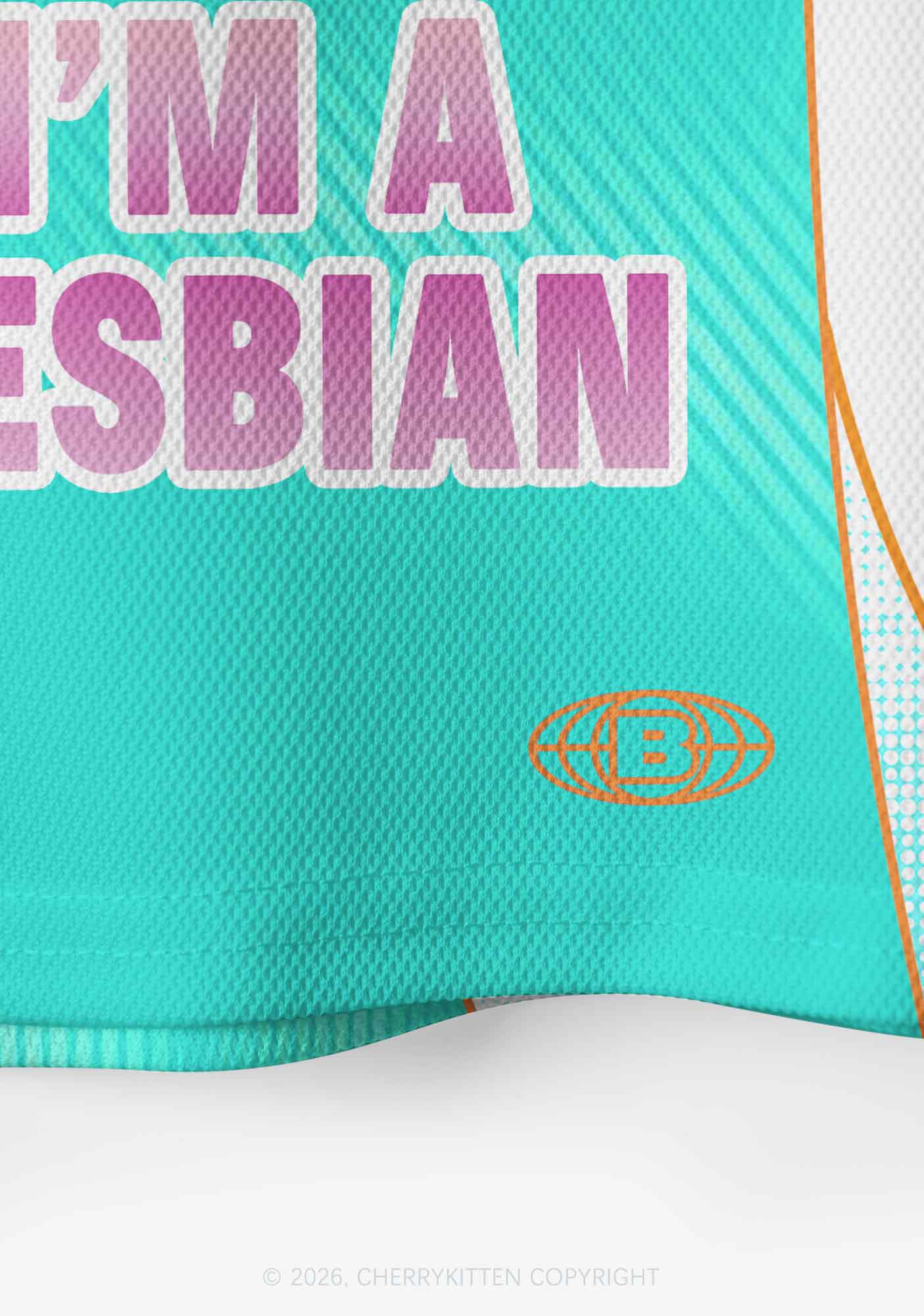 Nobody Knows Im Lesbian Pride Y2K Crop Sport Jersey Shirts Cherrykitten