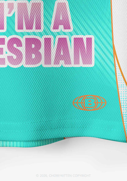 Nobody Knows Im Lesbian Pride Y2K Crop Sport Jersey Shirts Cherrykitten
