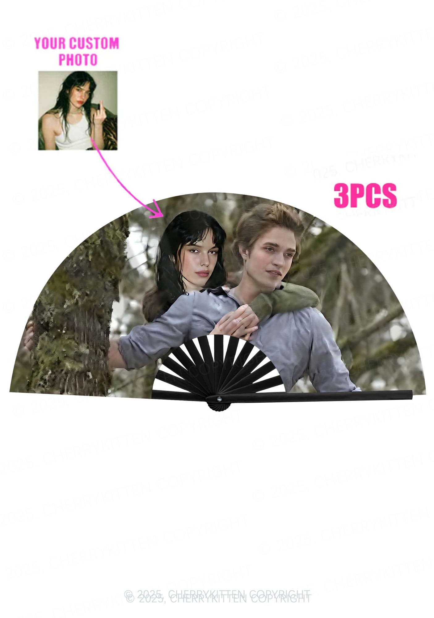 Custom Face Y2K Rave Hand Fan Cherrykitten