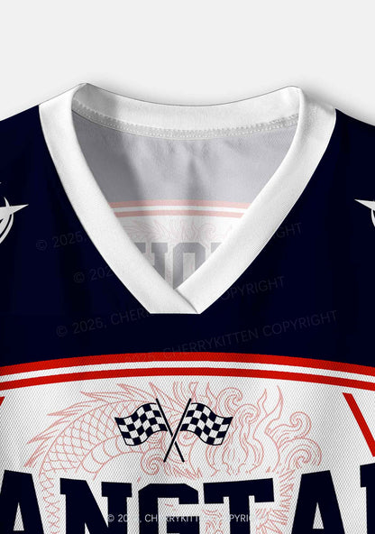 Kpop Red Dragon Y2K Crop Sport Jersey Shirts Cherrykitten