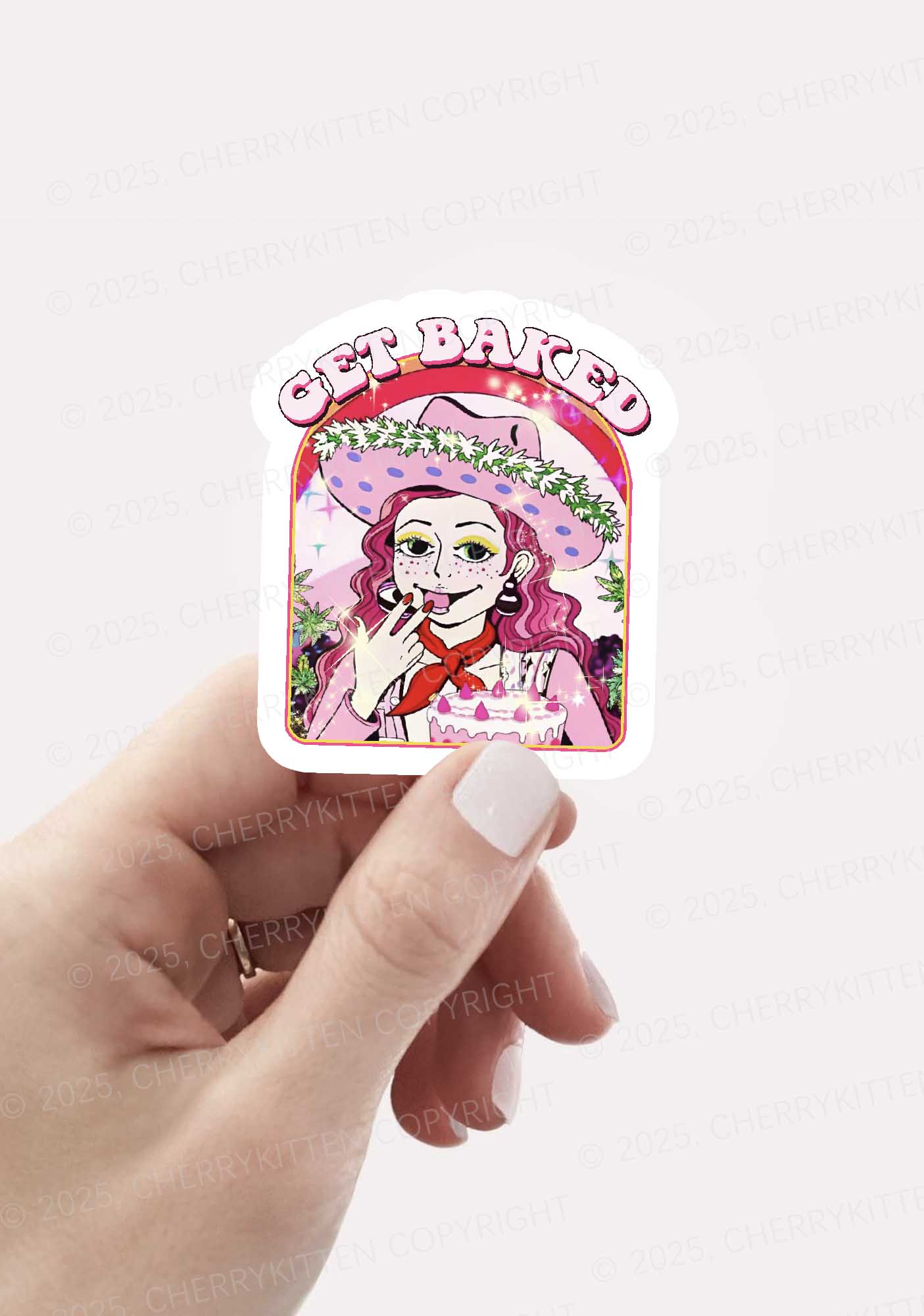 Get Baked 1Pc Y2K Sticker Cherrykitten