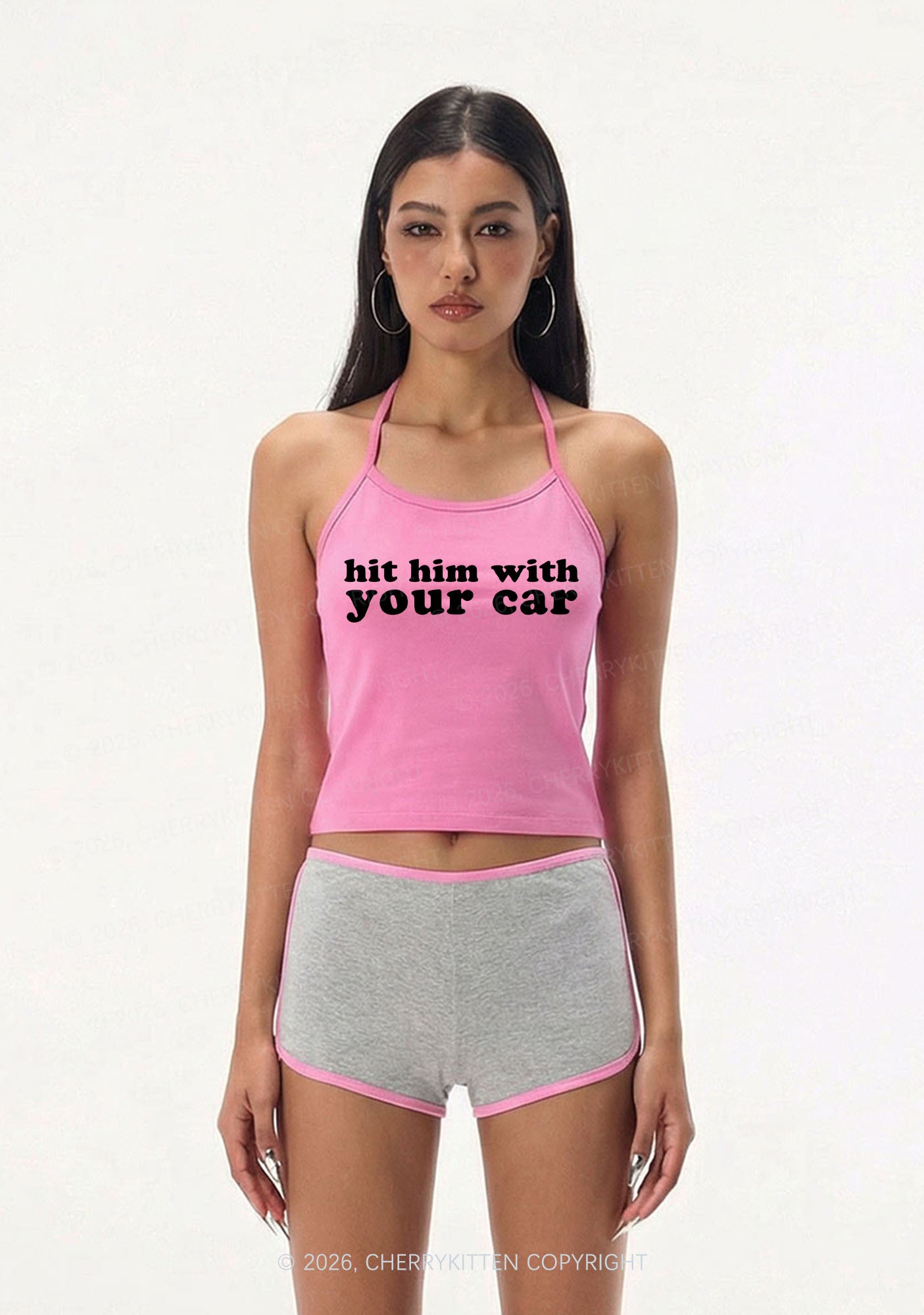 Hit Him Y2K Halter Neck Cami Cherrykitten
