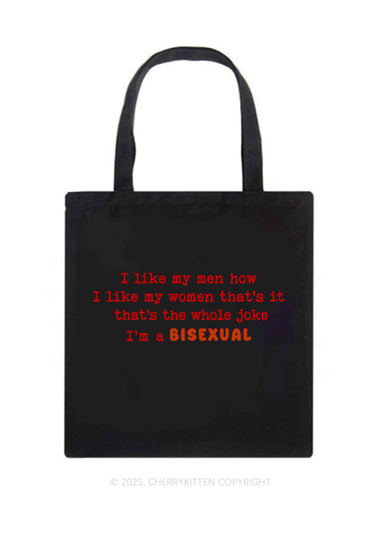 Im A Bisexual Pride Y2K Canvas Tote Bag Cherrykitten