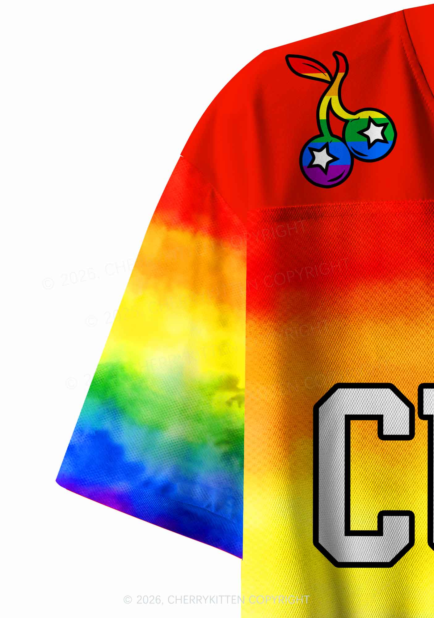 Custom Rainbow Flag Pride Y2K Crop Sport Jersey Shirts Cherrykitten