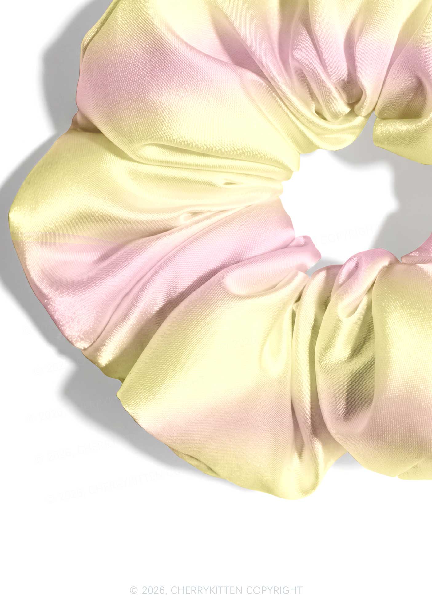 Pink Yellow Gradient Y2K Hair Scrunchie Cherrykitten