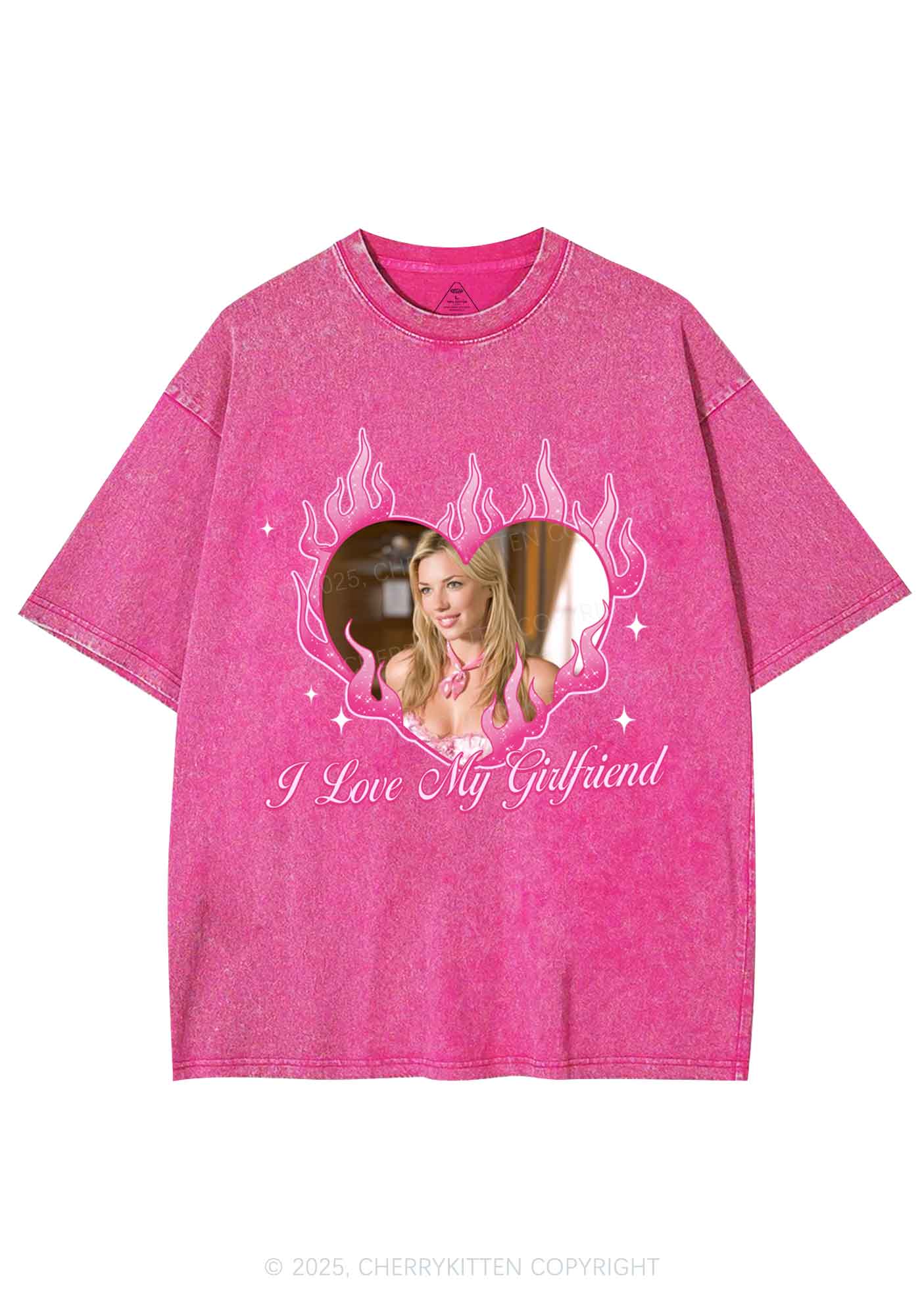 Custom Love Girlfriend Y2K Shirts Washed Tee Cherrykitten