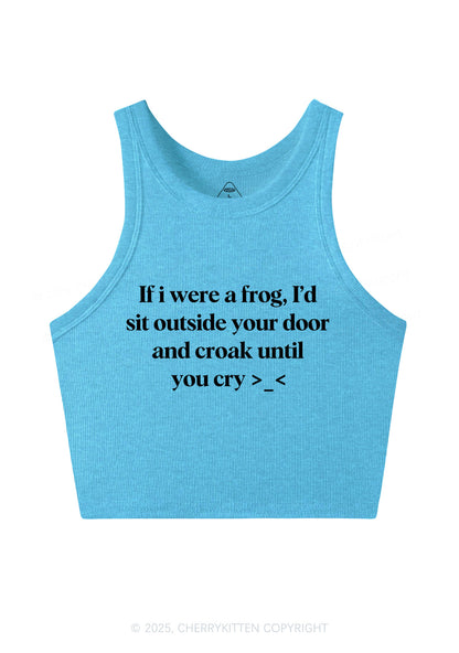 Frog Croak Y2K Crop Tank Top Cherrykitten