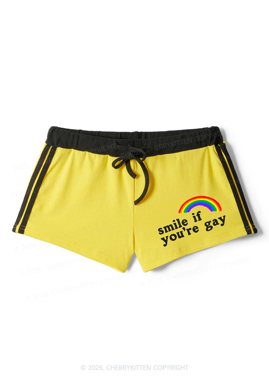 If You Are Gay Pride Y2K Drawstring Mini Shorts Cherrykitten