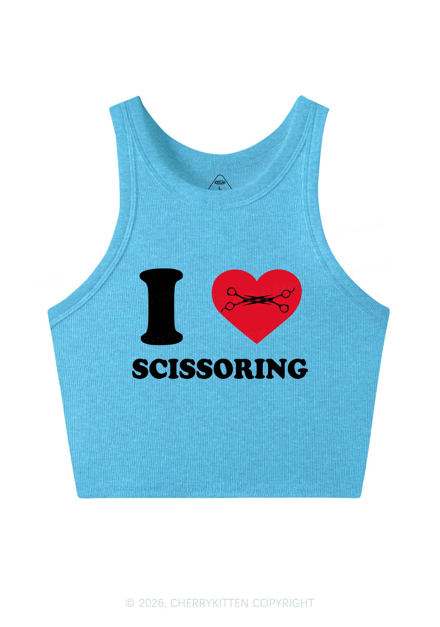 I Love Scissoring Pride Y2K Crop Tank Top Cherrykitten