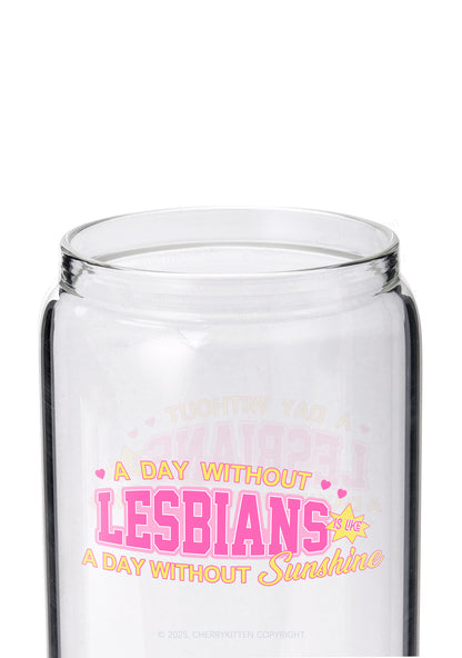 Lesbians Sunshine Pride Y2K Printed Glass Cup Cherrykitten