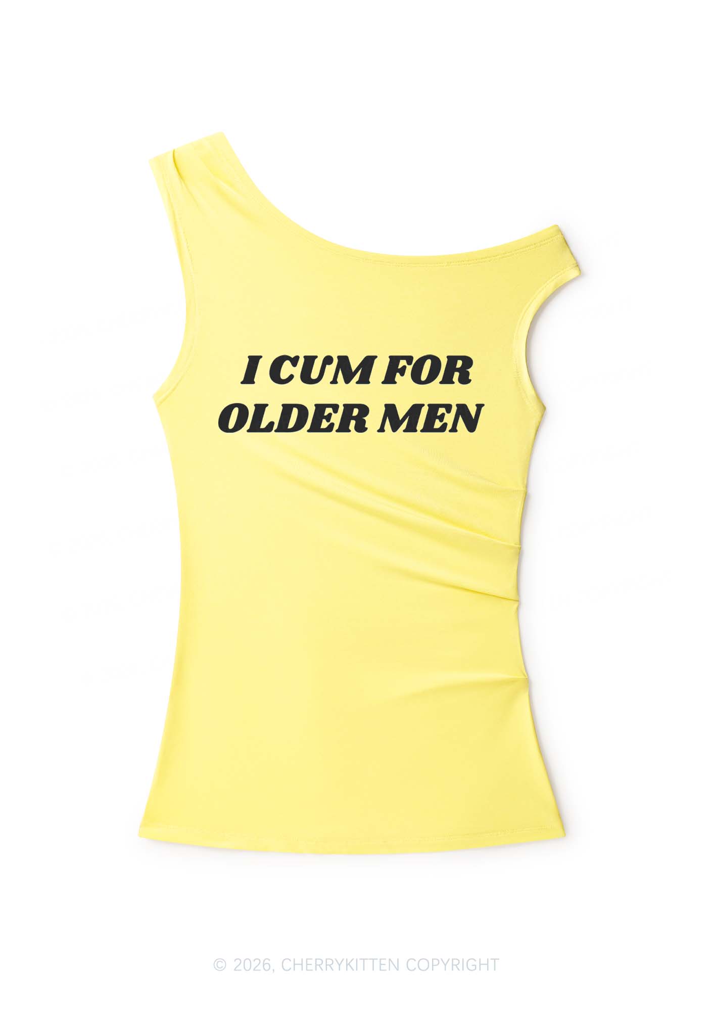 Come For Older Men Y2K Off Shoulder Tank Top Cherrykitten
