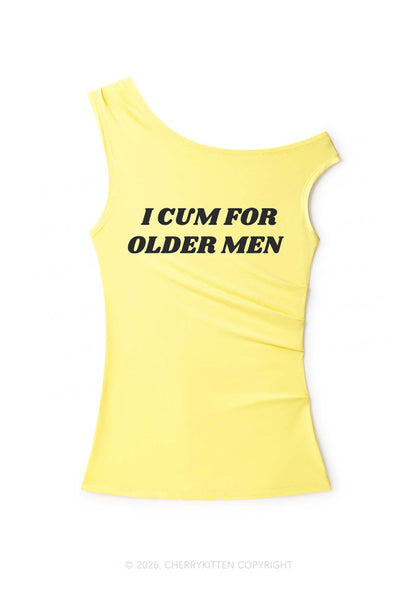 Come For Older Men Y2K Off Shoulder Tank Top Cherrykitten