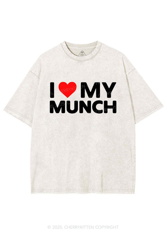 I Love My Munch Y2K Shirts Washed Tee Cherrykitten