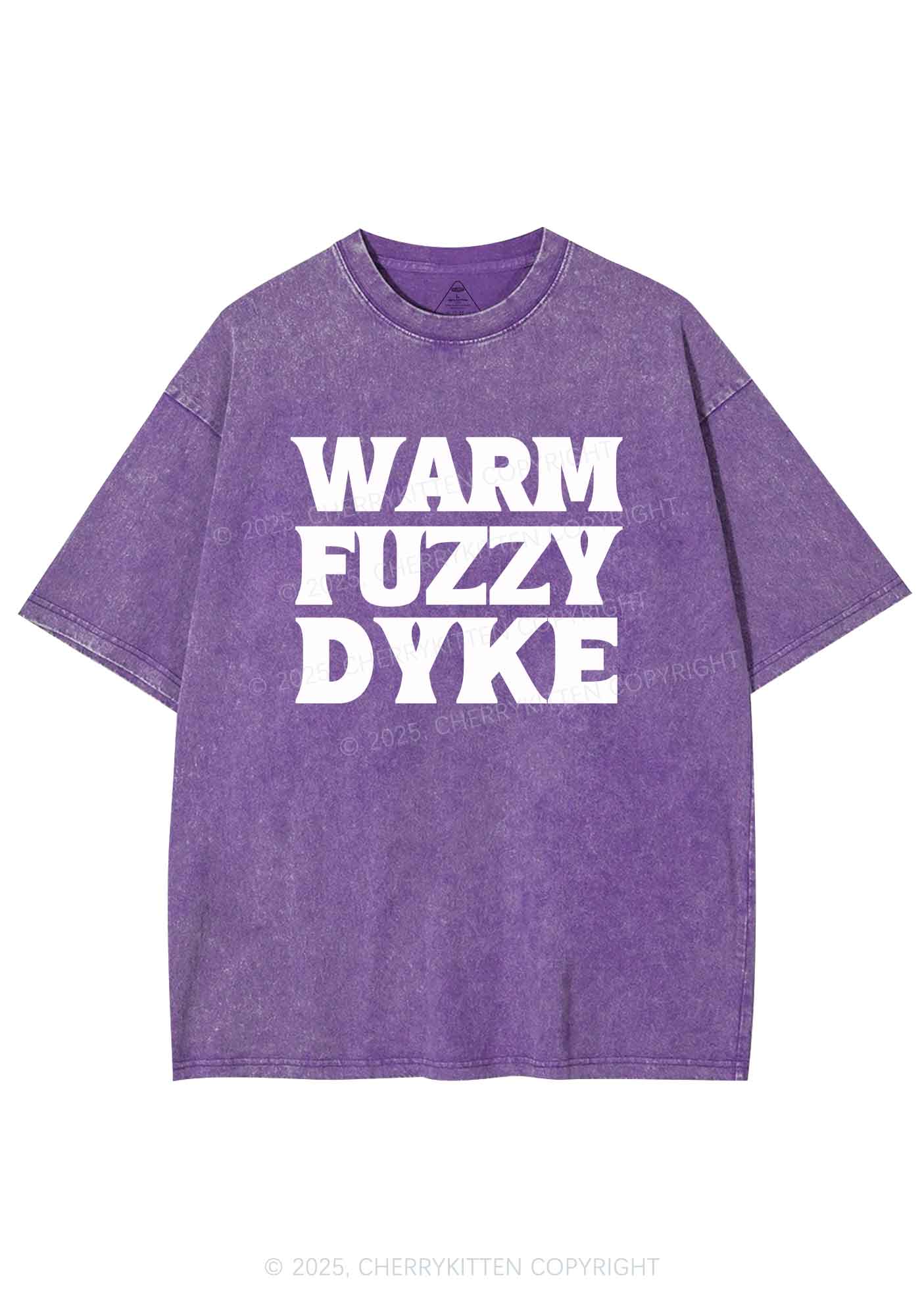 Warm Fuzzy Dyke Y2K Shirts Washed Tee Cherrykitten