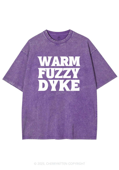 Warm Fuzzy Dyke Y2K Shirts Washed Tee Cherrykitten