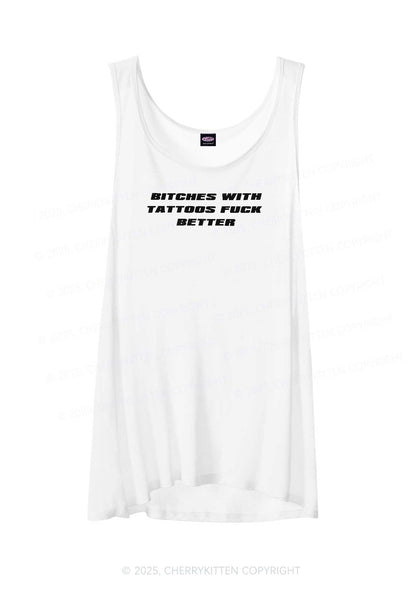 Bxxches With Tattoos Fxxk Better Y2K Sheer Boyfriend Tank Cherrykitten