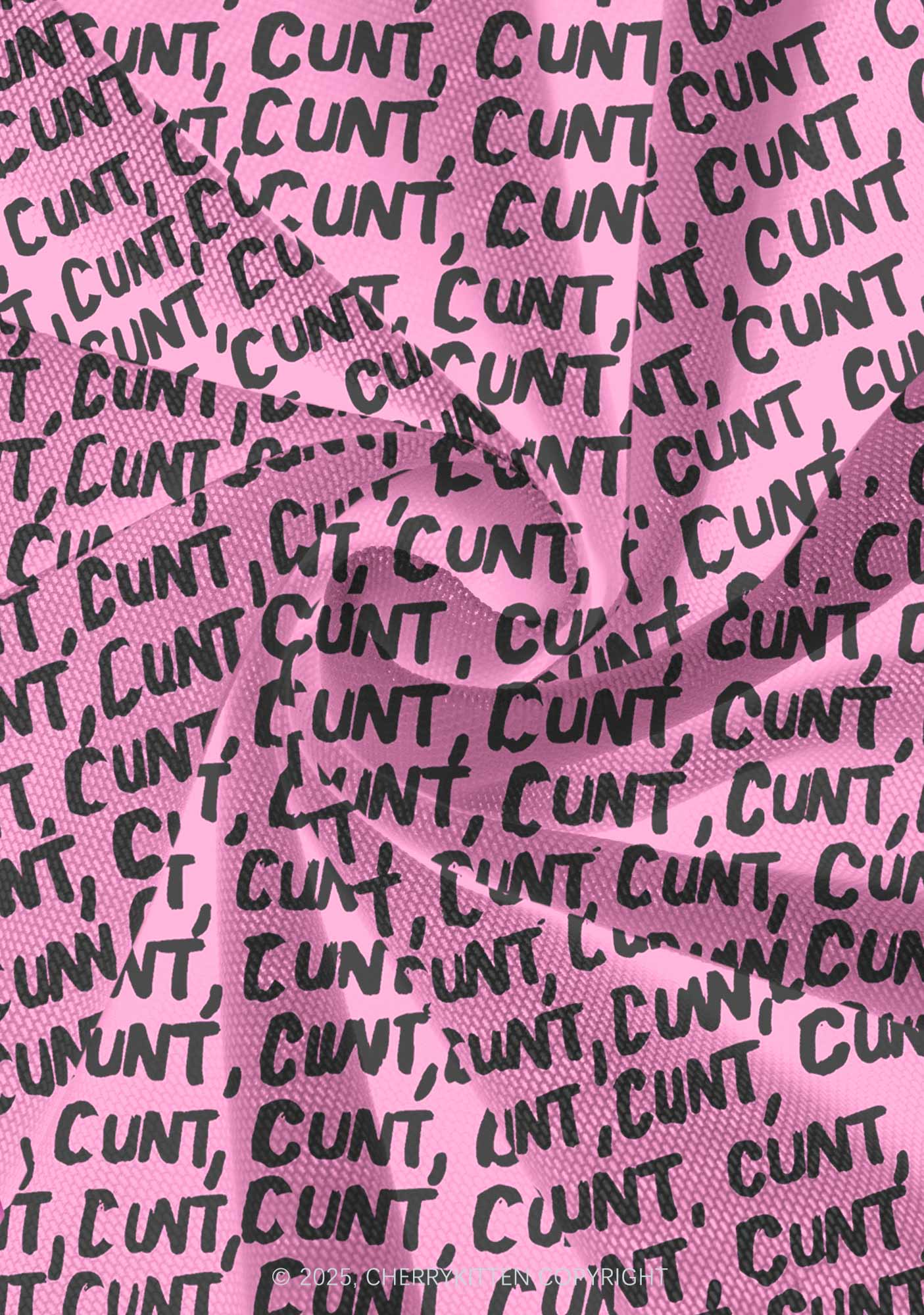 Black Cxxt On Pink Valentine's Day Y2K Print Mini Layered Skirt Cherrykitten