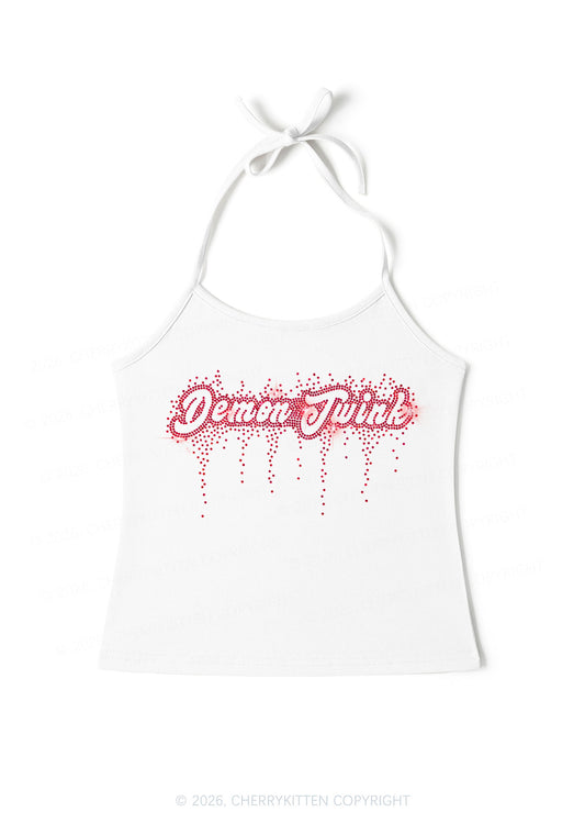 Rhinestone Demon Twink Pride Y2K Halter Neck Cami Cherrykitten