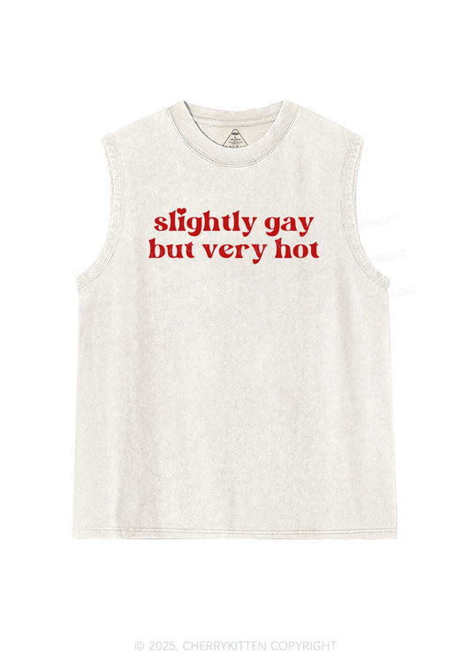 Slightly Gay But Very Hot Pride Y2K Washed Muscle Tank Cherrykitten