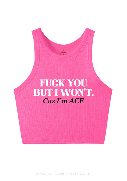 Fxxk You Cuz Im Ace Pride Y2K Crop Tank Top Cherrykitten