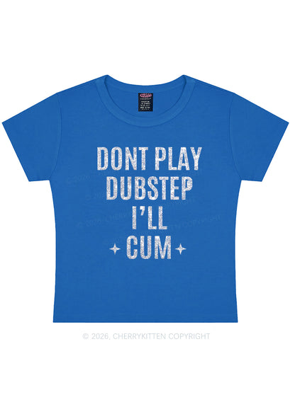 Glitter Dont Play Dubstep Y2K Baby Tee Cherrykitten