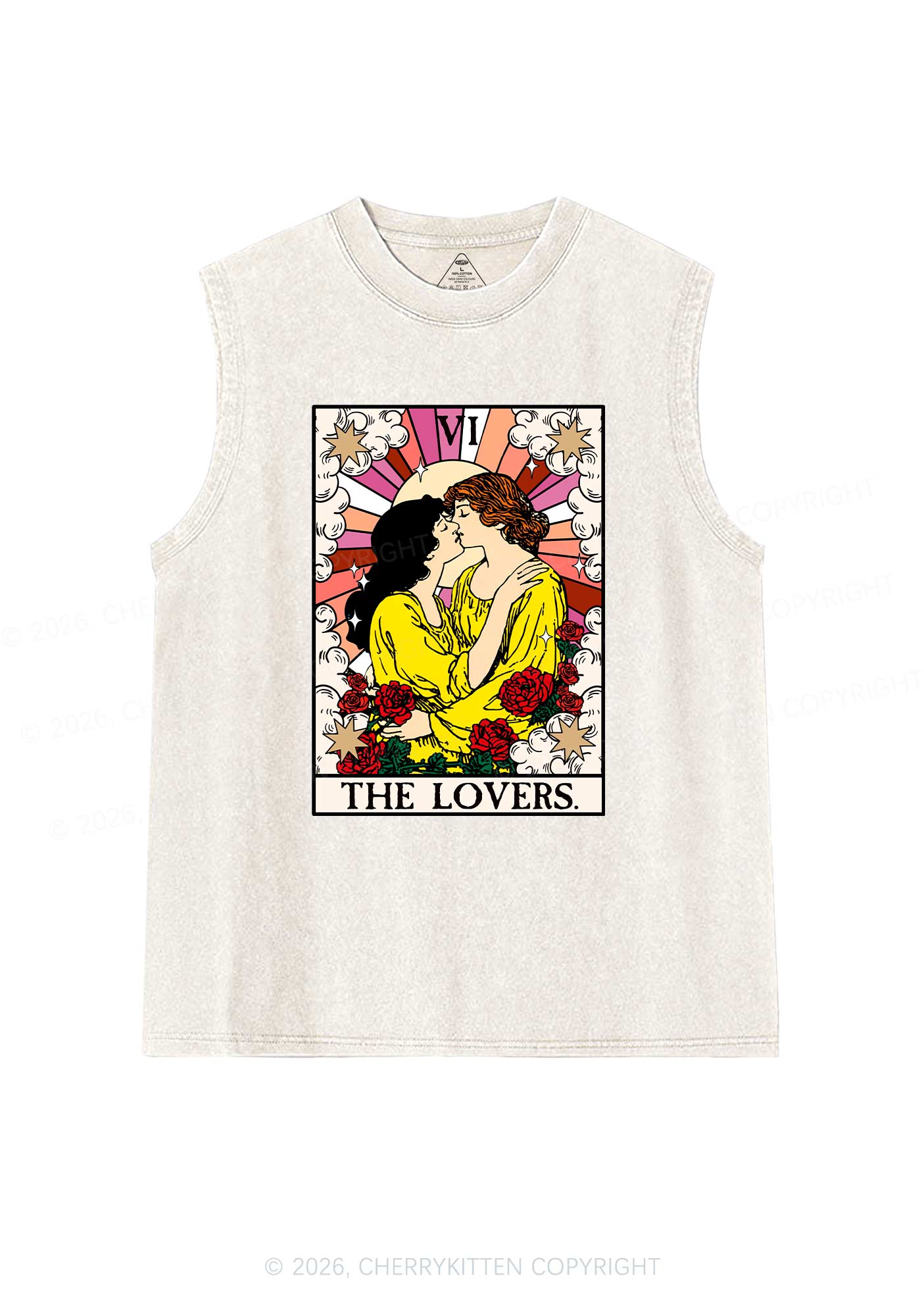 Kissing Lesbians Pride Y2K Washed Muscle Tank Cherrykitten