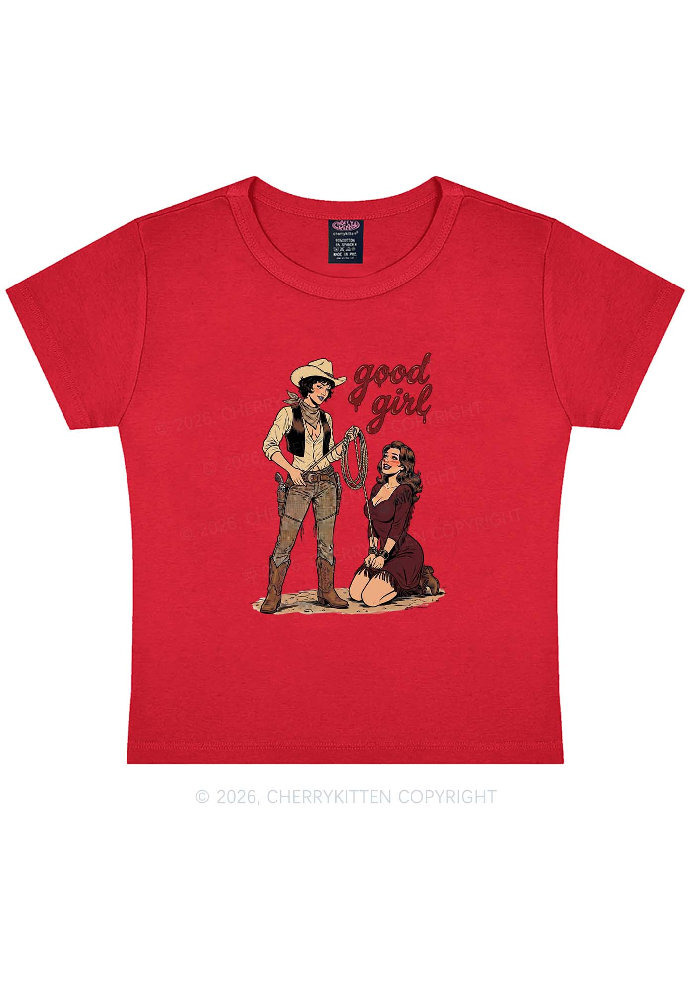 Good Girl Western Cowgirls Pride Y2K Baby Tee Cherrykitten