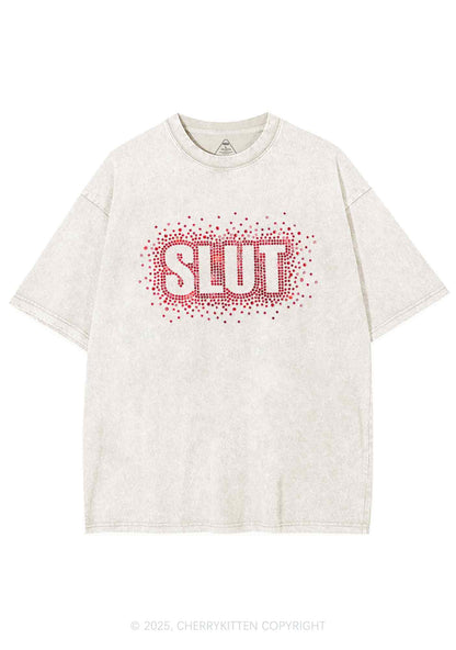 Rhinestone Special Slxt Y2K Shirts Washed Tee Cherrykitten