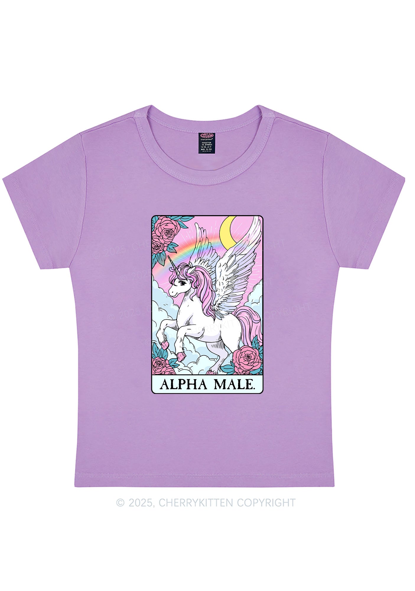 Rose Unicorn Alpha Male Y2K Baby Tee Cherrykitten
