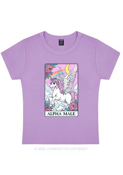 Rose Unicorn Alpha Male Y2K Baby Tee Cherrykitten