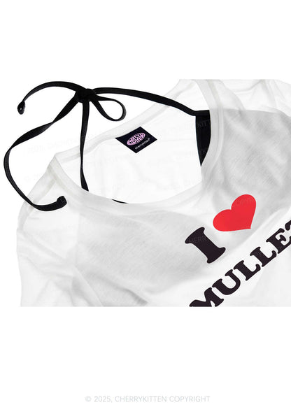 I Love Mullets Y2K Sheer Crop Tee Cherrykitten