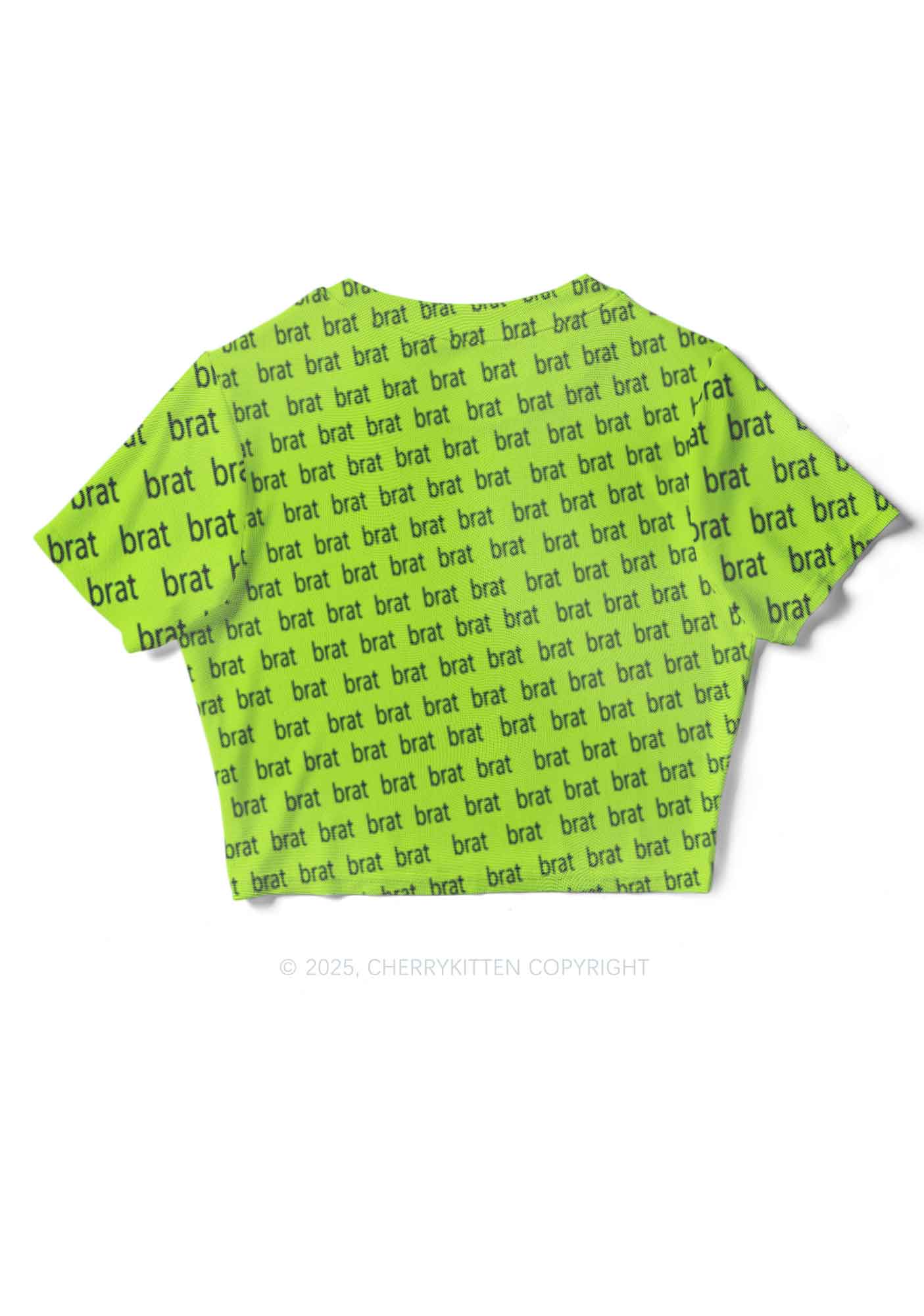 Green Brat Summer Y2K Mesh Crop Top Cherrykitten