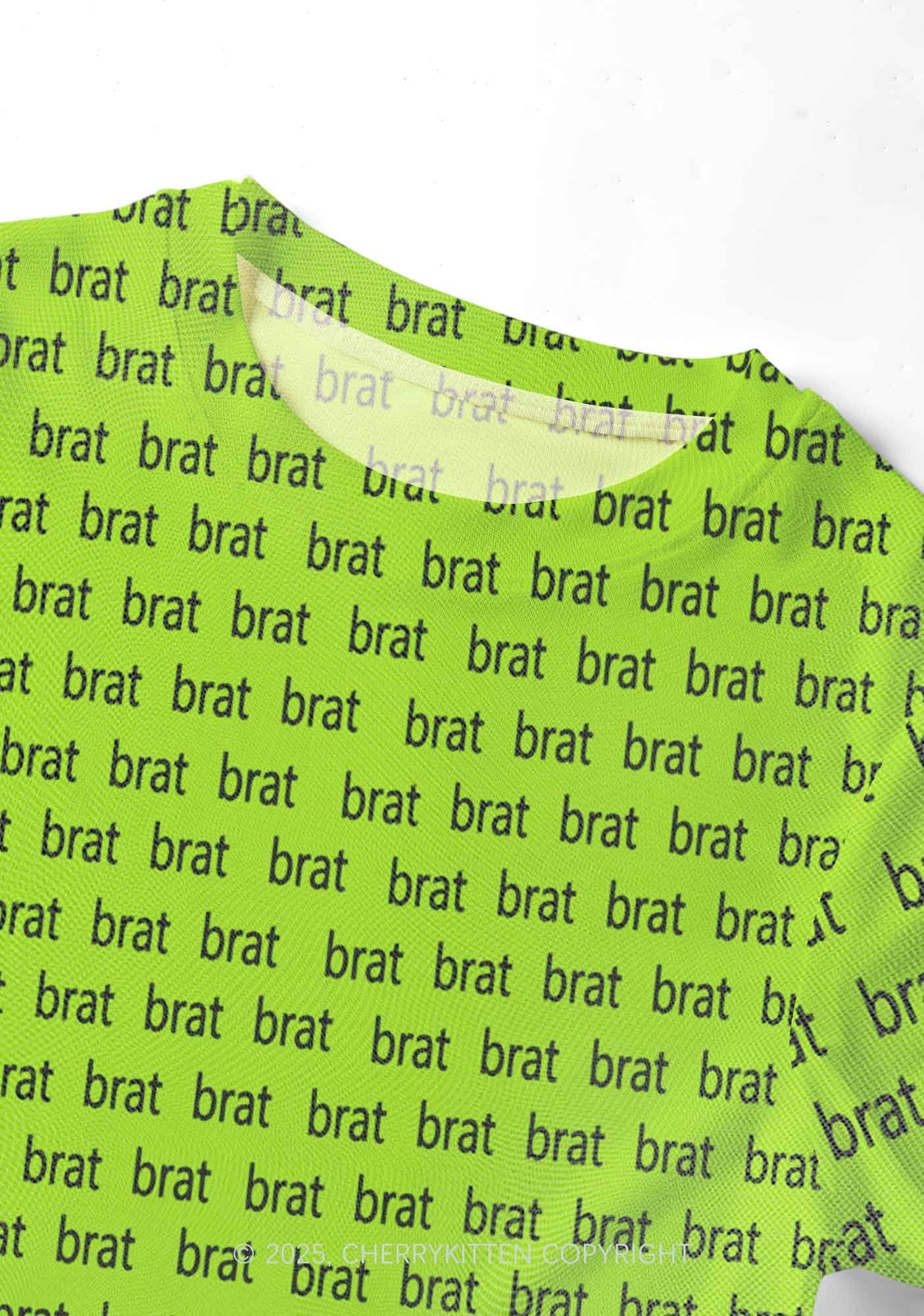 Green Brat Summer Y2K Mesh Crop Top Cherrykitten