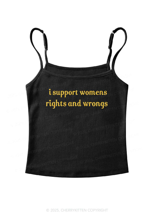 Glitter I Support Women Y2K Spaghetti Strap Cami Cherrykitten