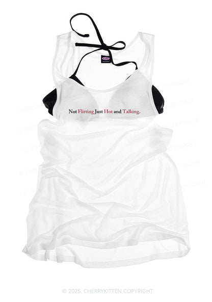 Just Hot And Talking Y2K Sheer Boyfriend Tank Cherrykitten