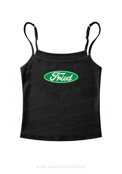 Green Fried Y2K Spaghetti Strap Cami Cherrykitten
