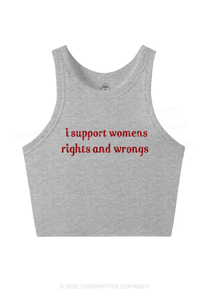 Glitter I Support Women Y2K Crop Tank Top Cherrykitten
