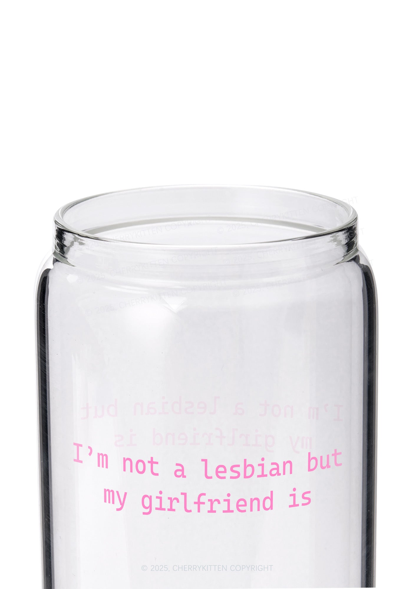 My Girlfriend Is Lesbian Pride Y2K Printed Glass Cup Cherrykitten