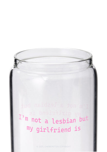 My Girlfriend Is Lesbian Pride Y2K Printed Glass Cup Cherrykitten
