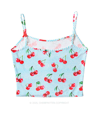 Blue Cherry Y2K Mesh Cami Tank Cherrykitten