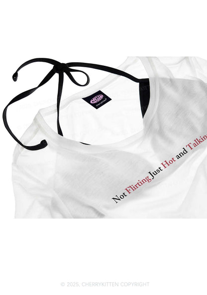 Just Hot And Talking Y2K Sheer Crop Tee Cherrykitten