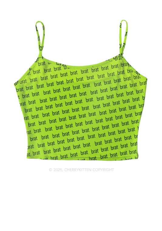 Green Brat Summer Y2K Mesh Cami Tank Cherrykitten