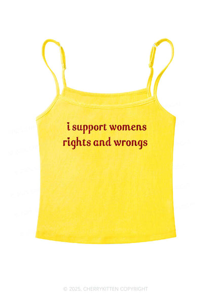 Glitter I Support Women Y2K Spaghetti Strap Cami Cherrykitten